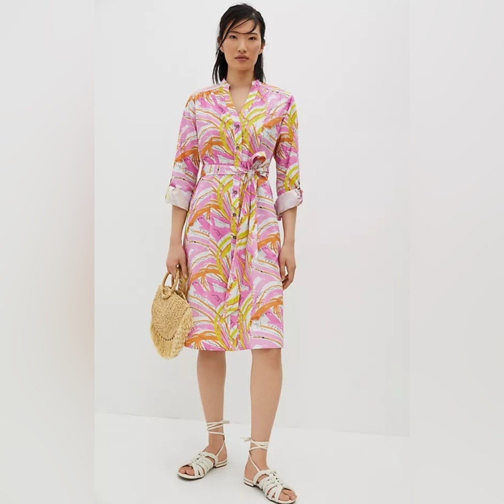 Vera for Anthropologie Confetti Button Front Shirt Dress Sz M